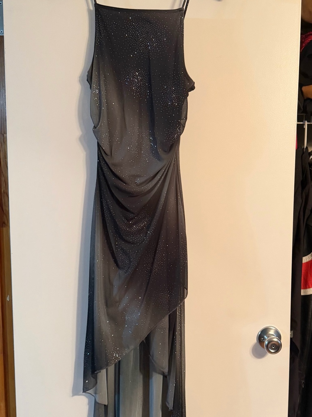 Taboo Sparkle Black Asymmetrical Evening Dress